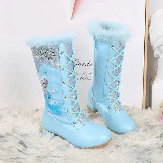 Disney Frozen Kids Leather Winter Boots Plush Lining - ToylandEU™