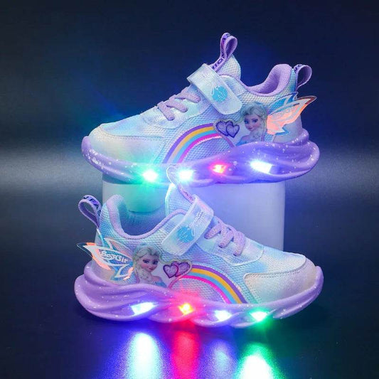 Disney Girls' Casual Shoes Led Lights Princess Elsa Sneakers Size 22-37 - ToylandEU