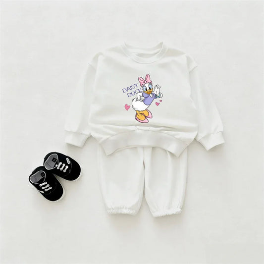 Disney Unisex 4To6Y 2 Piece Cotton Polyester Tracksuit White Red Yellow - ToylandEU