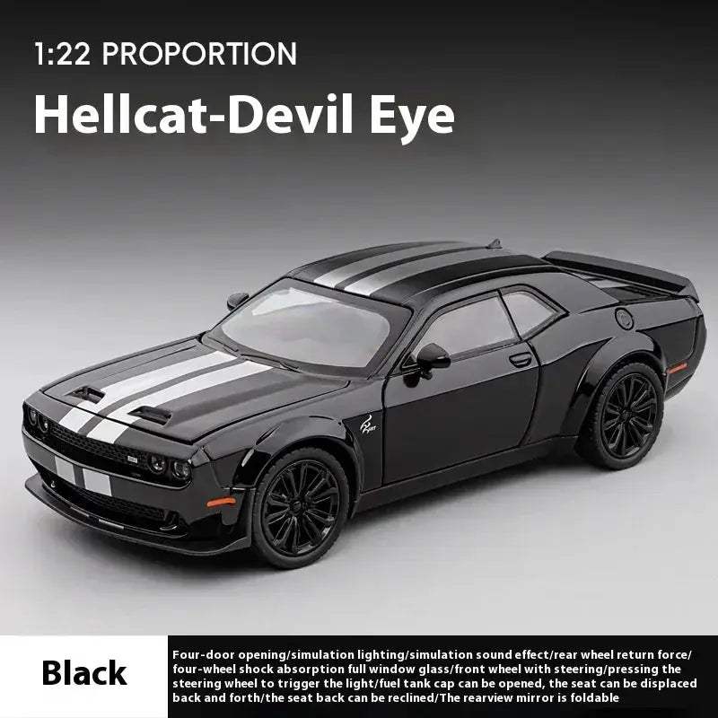 Dodge Challenger Diecast 1 to 22 Scale with Sound Light for Collectors - ToylandEU