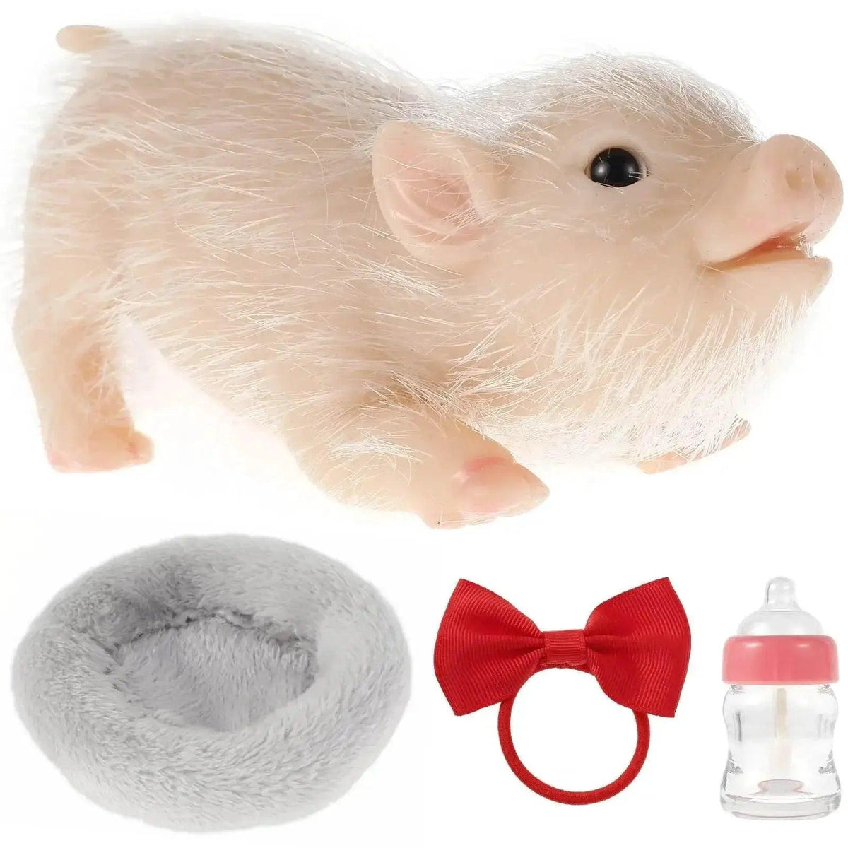 6 Inch Lifelike Silicone Pig Doll Mini Reborn Piglet Stretchy Realistic Soft Cute Piggy Full Silicone Body Toy - ToylandEU™