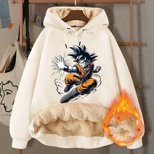 Dragon Ball Z Fleece Lined Hoodie Goku Winter Warmth - ToylandEU™