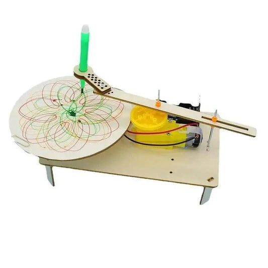 DIY Creative Wooden Electric Plotter Drawing Robot STEM Kids Model Automatic Painting Science Electronics Kits - ToylandEU™