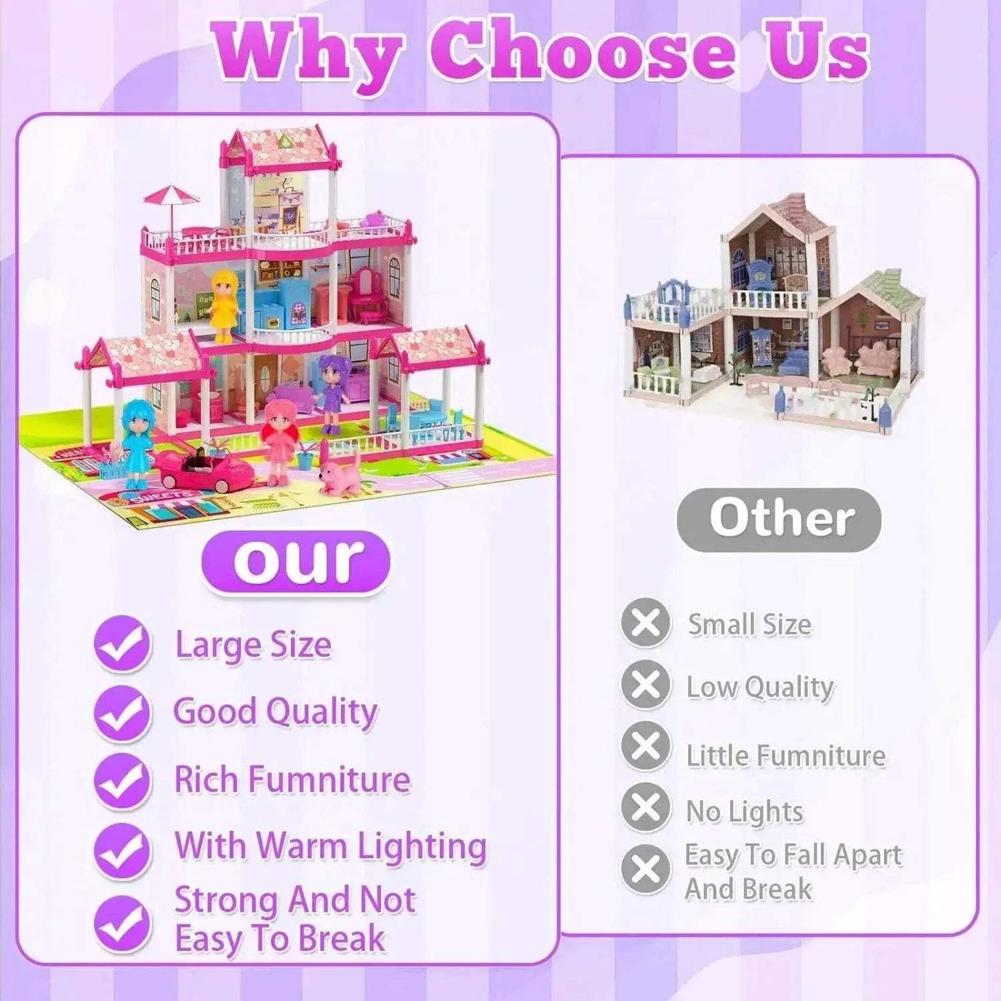Enchanting Dollhouse With Lights Play Set Toyland EU - ToylandEU™