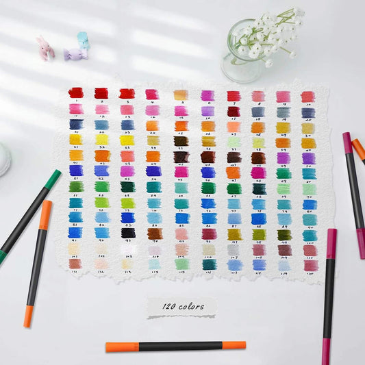 Dual Brush Marker Pens | 168 Colors | Toylandeu