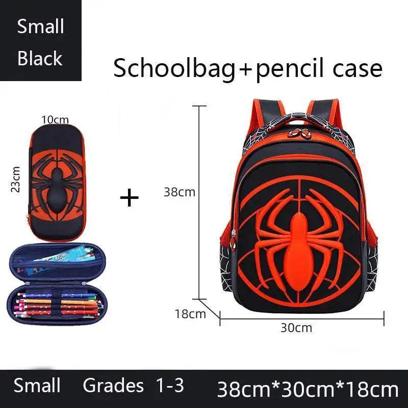 Durable Backpack Cartoon Spider Waterproof With Pencil Case Set For Boys Elementary School - ToylandEU