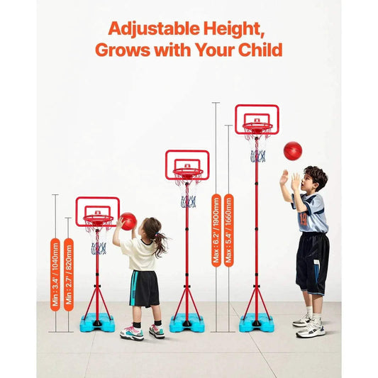 Durable Basketball Hoop Adjustable 104-190Cm Toyland EU - ToylandEU™