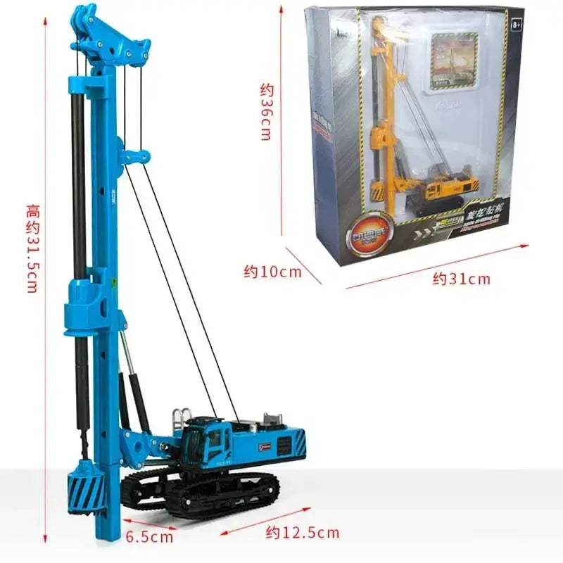 Durable Diecast Rotary Drilling Rig 1/64 Scale Metal Engineering Truck - ToylandEU