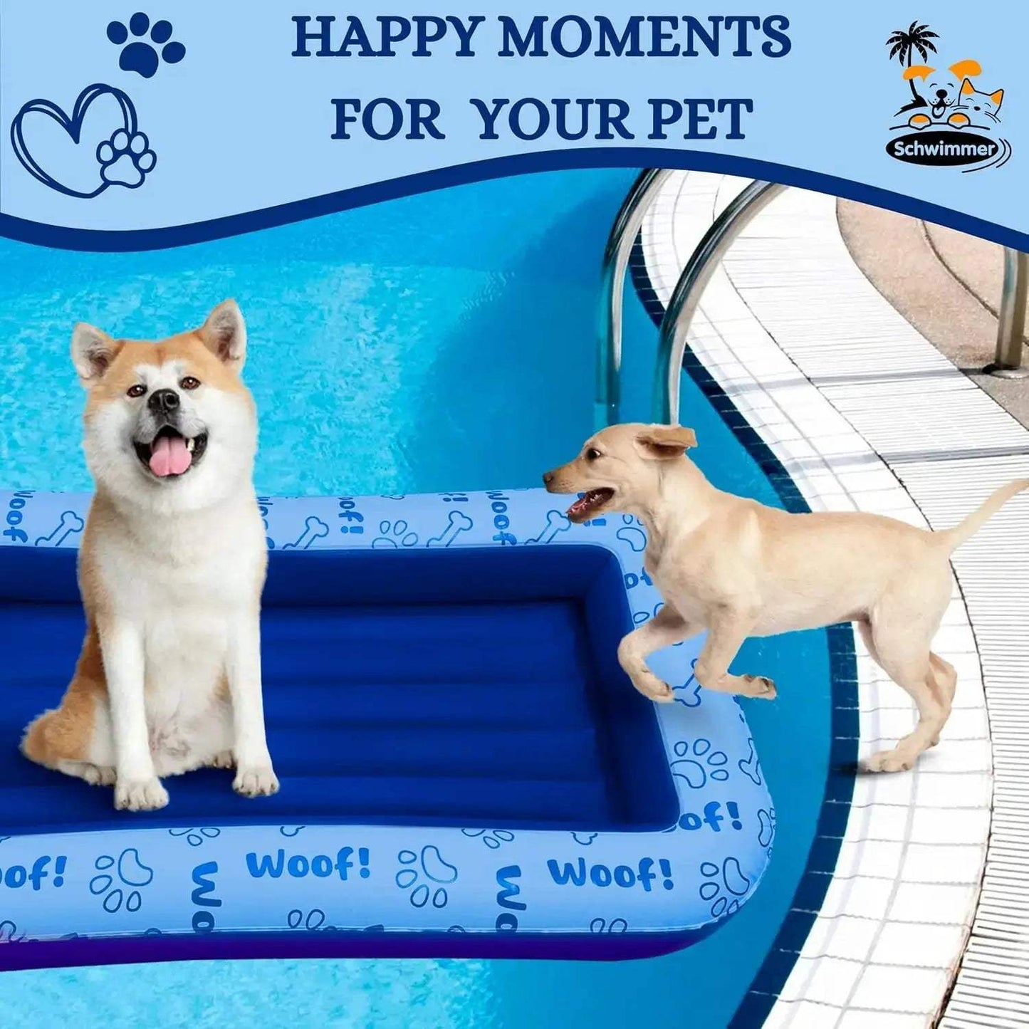 Large Dog Pool Float for Up to 220lbs - Durable Inflatable Raft for Pool, Lake & Beach - Safe Floating Mat for Summer Fun - ToylandEU