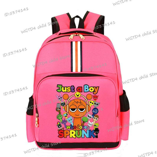 Durable Kids Backpack Anime Sprunki Incredibox Theme Zipper Bookbag For Primary Students - ToylandEU