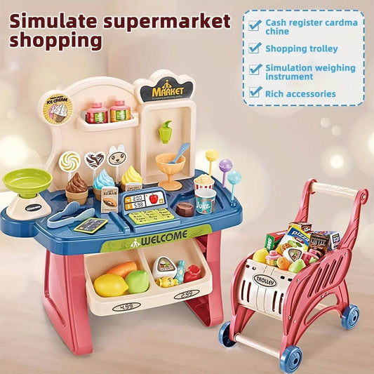 Durable Kids Mini Supermarket Cashier Set Made From ABS Material For Indoor And Outdoor Play No Batteries Required - ToylandEU