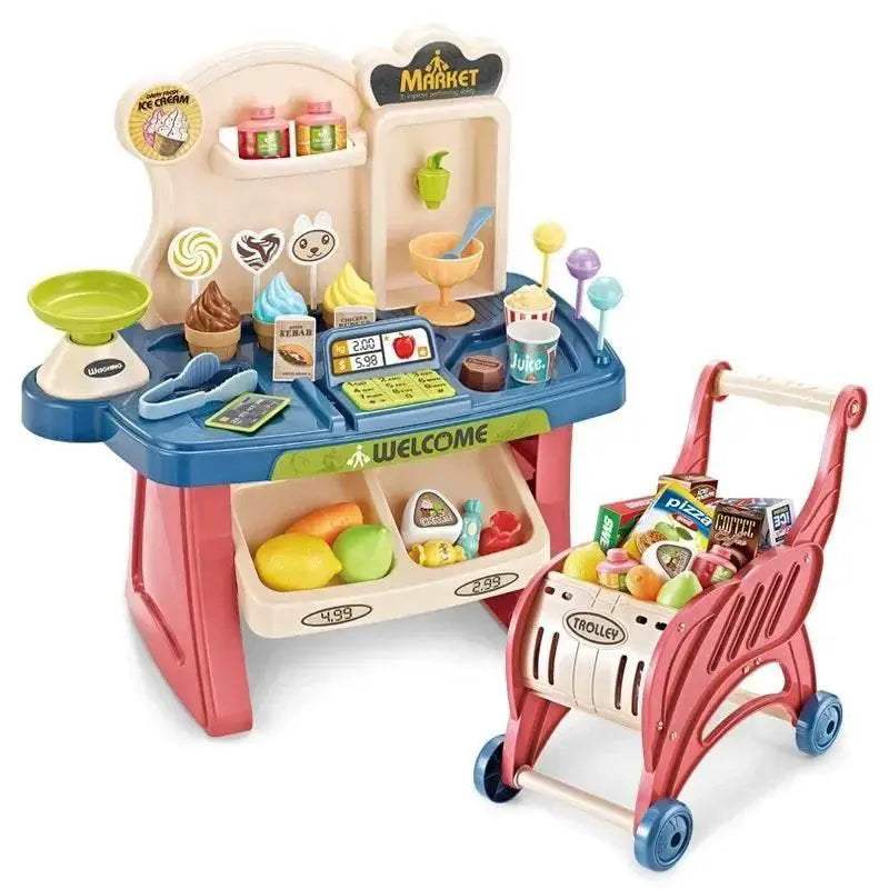 Durable Kids Mini Supermarket Cashier Set Made From ABS Material For Indoor And Outdoor Play No Batteries Required - ToylandEU