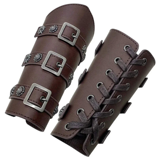 Durable Leather Arm Guard Bracer Heavy Duty Larp Gear - ToylandEU™