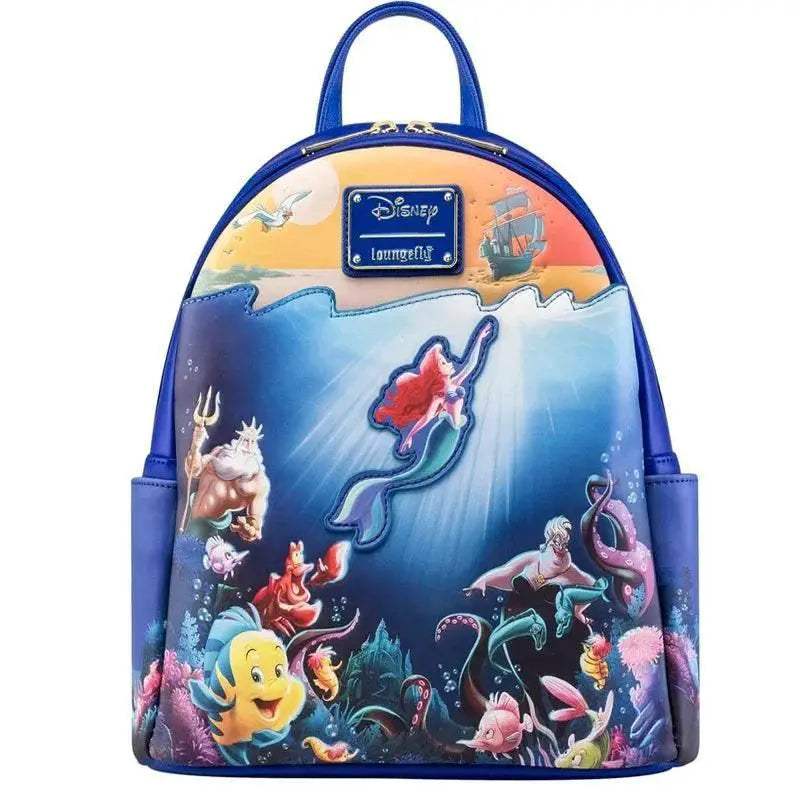 Durable Polyester Backpack With Little Mermaid Fireworks Ariel Charm For Unisex Teens School Use - ToylandEU