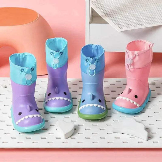 Durable Rain Boots Kids Unisex Waterproof Shark Print - ToylandEU