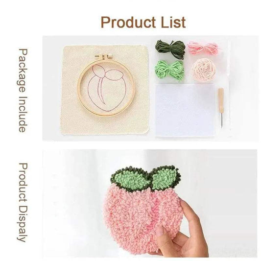Easy-to-Use Punch Needle Coaster Kit for Beginners - Create Beautiful Tufted Mug Rugs and Embroidery Crafts - ToylandEU™