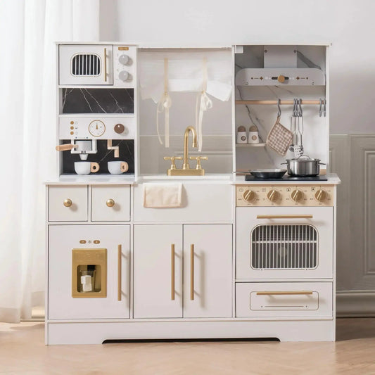 Eco Friendly Wooden Play Kitchen With Wash Basin Accessories - ToylandEU™