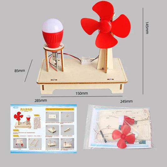 Eco-Friendly Wooden Wind Turbine Kit - Fun Science Learning Toy for Kids - ToylandEU