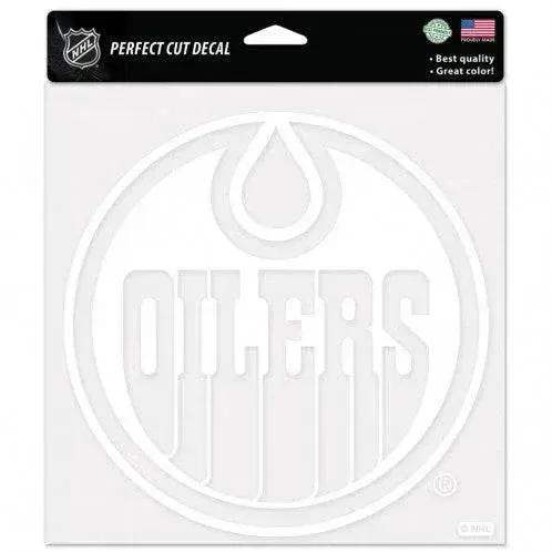 Edmonton Oilers 8x8 White Vinyl Perfect Cut Premium Decal - ToylandEU