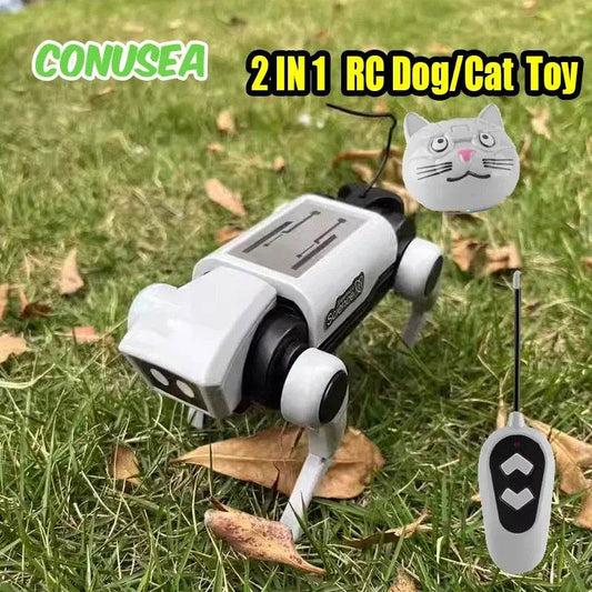 Educational 2 In 1 RC Robot Puppy and Cat Remote Control Toys with DIY Assembling Feature for Boys and Girls - ToylandEU