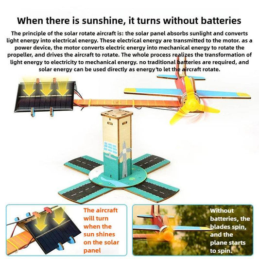 Educational Airplane Kit Spinning Solar Powered For Kids - ToylandEU