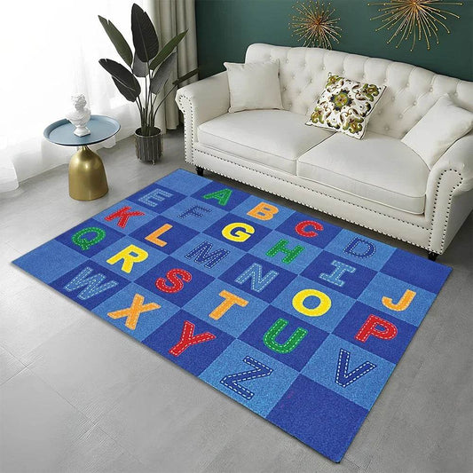 Educational Area Rug Cartoon Alphabet Non Slip Playroom - ToylandEU