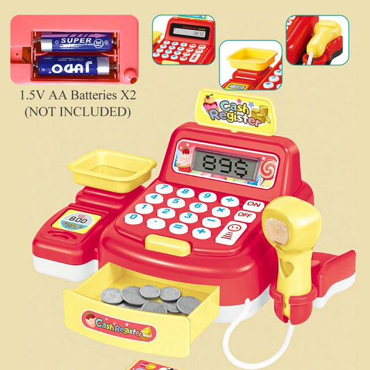 Educational Cash Register Toy With Sound And Light And Supermarket Scanner For Girls Aged Three And Up - ToylandEU
