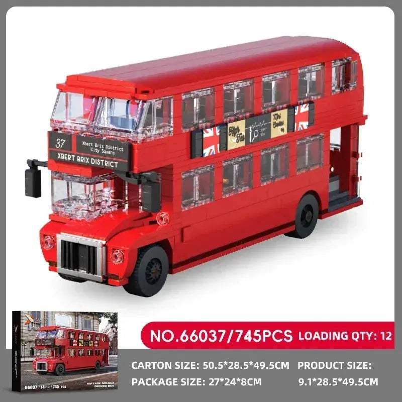 Educational Lego Compatible Building Blocks Double Decker Bus Desk Decor - ToylandEU