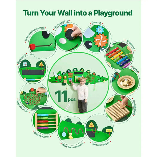 Montessori Busy Board for Kids Dinosaur Theme - ToylandEU™