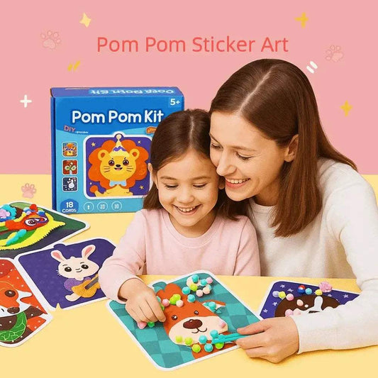 Montessori Sticker Book Kit With Pompom Crafts - ToylandEU™