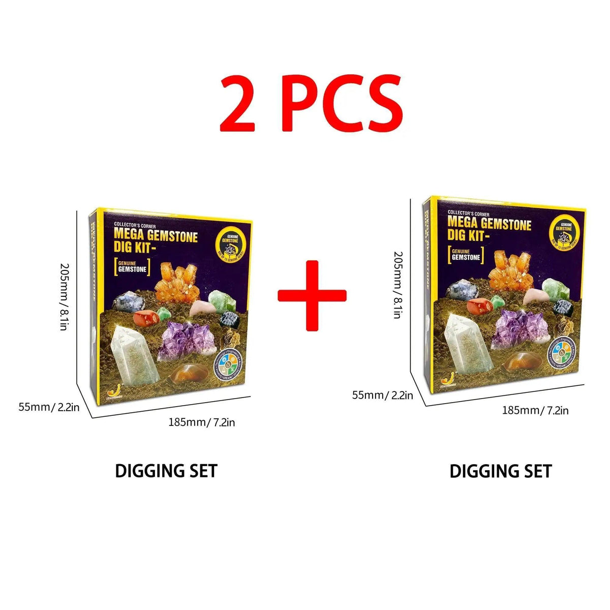 2PCS STEM Mega Dig Kit Dig Up 15 Real Gemstones and Crystals Science Kit for Kids - ToylandEU™