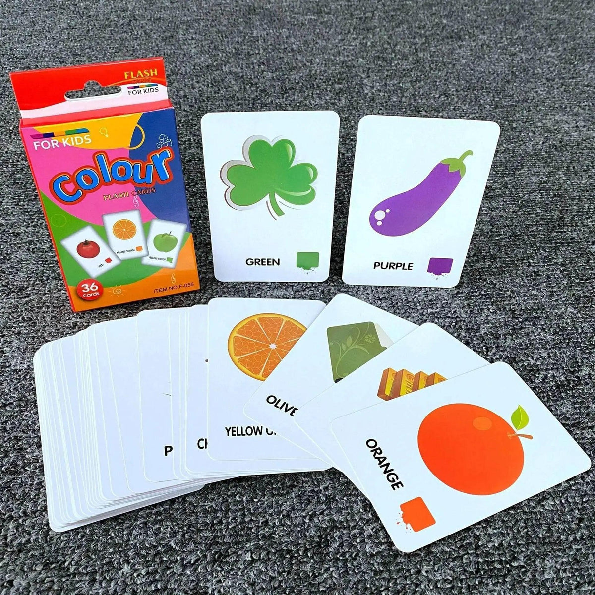 36 Pieces Children Cognition Cards Body Parts Animals Fruits Double Sided Flashcards Montessori - ToylandEU™