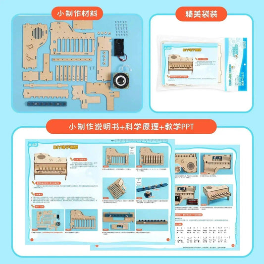 DIY Wooden Electronic Piano Model Educational Science Toy - ToylandEU™
