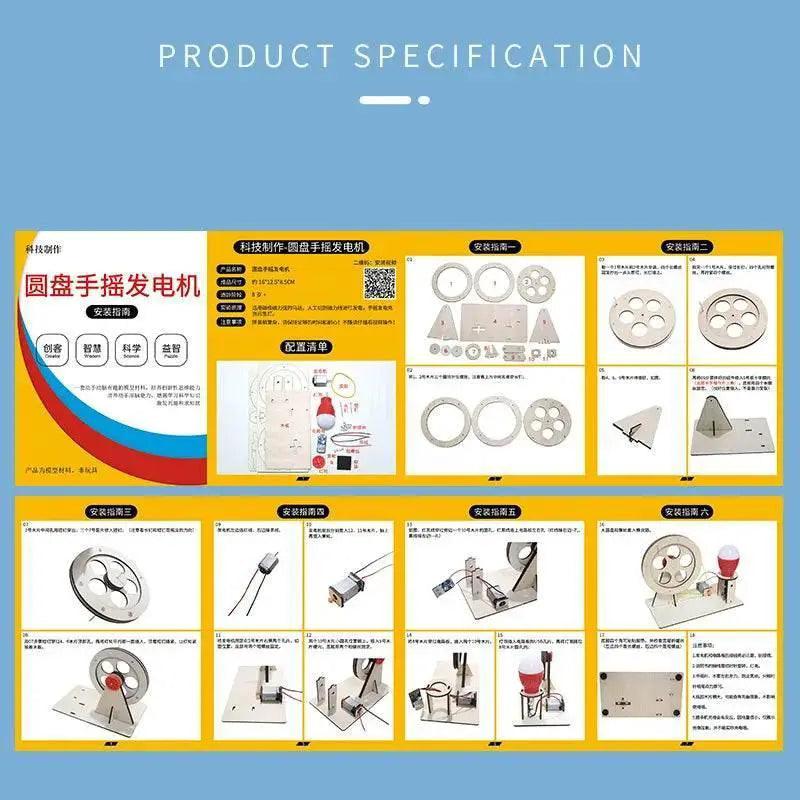 DIY Mini Hand Crank Generator DIY Science Experiment Kit & Education Model Toy For Children Gift Toy Project - ToylandEU™