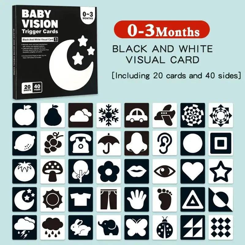 Montessori High Contrast Baby Visual Stimulation Cards - ToylandEU™