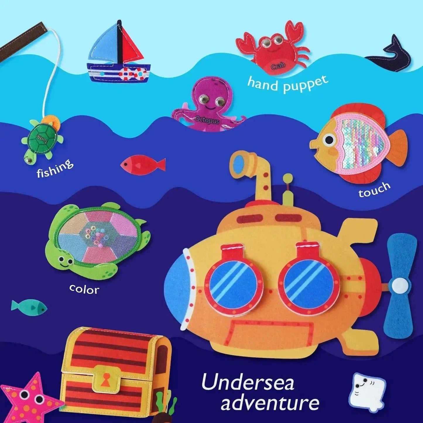 Ocean Busy Book Montessori Toy For Early Fine Motor - ToylandEU™