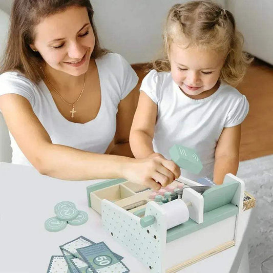 Educational Wooden Cash Register Playset With Multifunctional Shopping Market For Preschoolers - ToylandEU