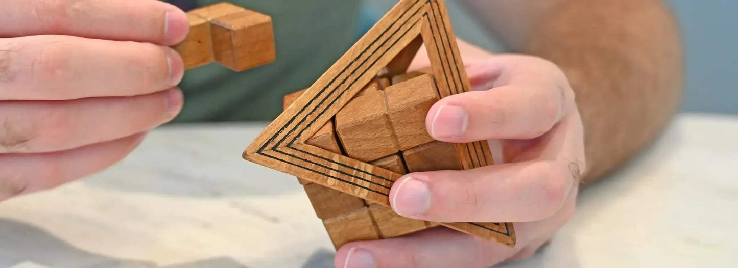 Egyptian Triglyph - Wooden Pyramid Brainteaser - ToylandEU