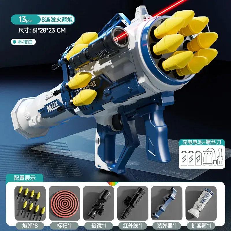 Eight Barrel Toy Rocket Launcher Pistol Lights Sound - ToylandEU™