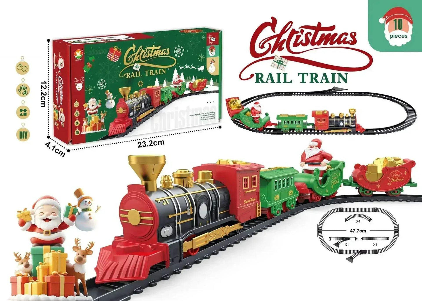 Electric Christmas Train Set With Lights And Music - ToylandEU