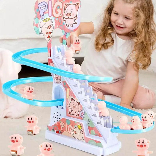 Electric Duck Climbing Stairs Race Track with LED Lights & Music - ToylandEU™