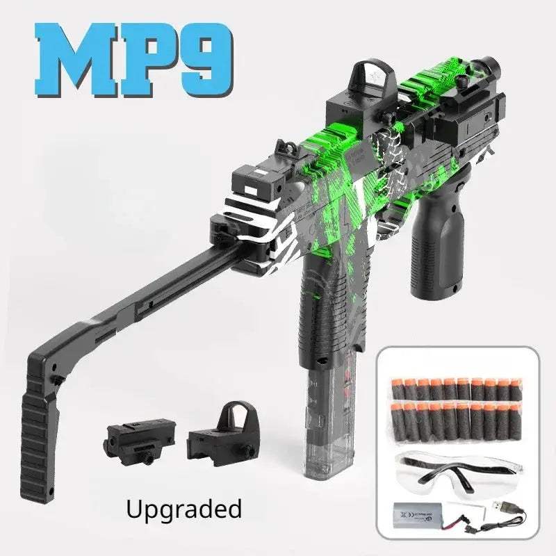 Electric Foam Dart Blaster MP9 Submachine Toy Gun For Outdoors - ToylandEU
