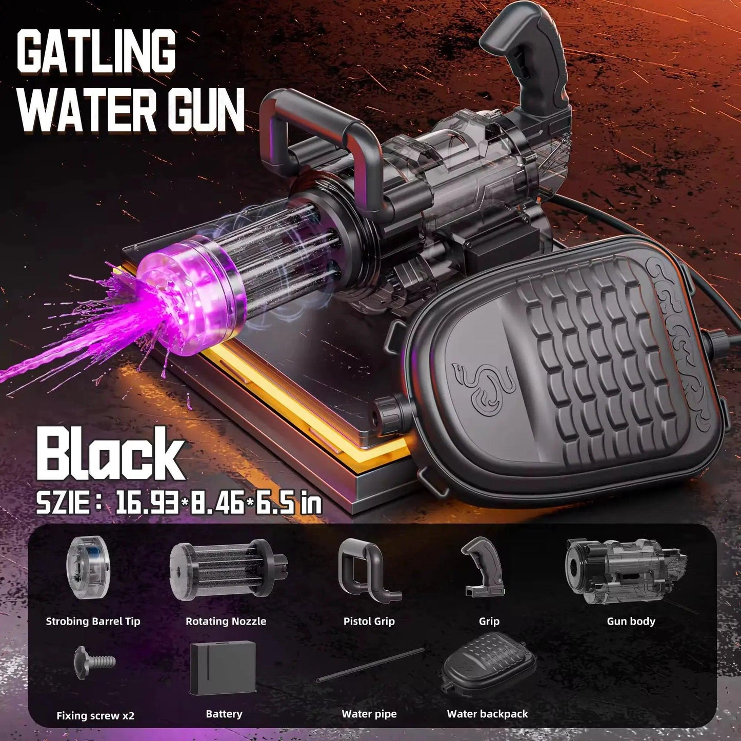 Electric Gatling Water Gun Battery Powered Backpack - ToylandEU™