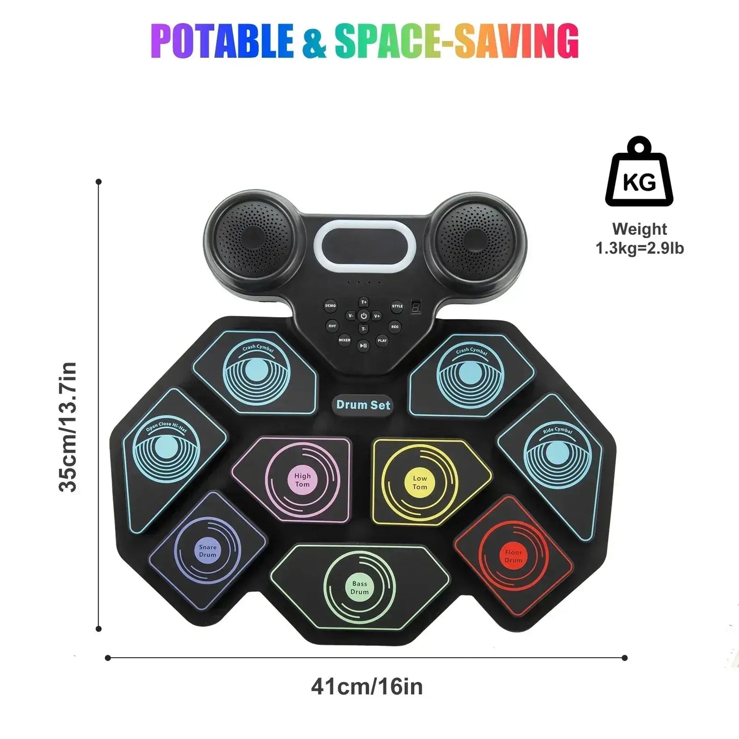 Electronic Drum Set Foldable Drum Kit For Beginners - ToylandEU