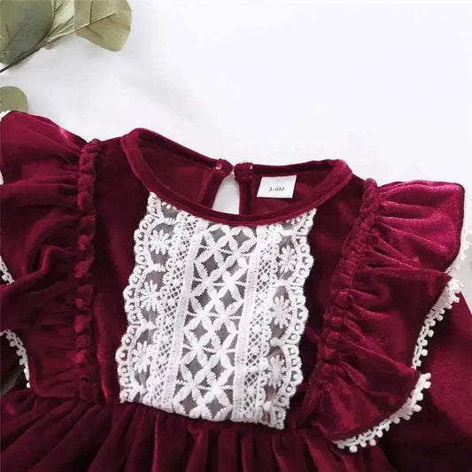 Elegant Baby Girl Dress Long Sleeve Ruffle Satin Finish Princess Style For Ages 0 To 24 Months Festival - ToylandEU