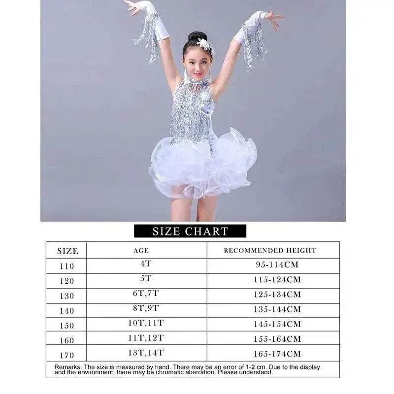 Glam Sequin Fringe Kids Latin Dance Dress Toyland EU - ToylandEU™