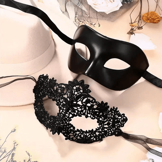 Elegant Masquerade Eye Mask Black Lace For Couples Events - ToylandEU