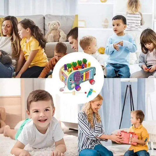 Elephant Themed Montessori 8-In-1 Rotating Gear Activity Set For Kids Ages Five And Up - ToylandEU™