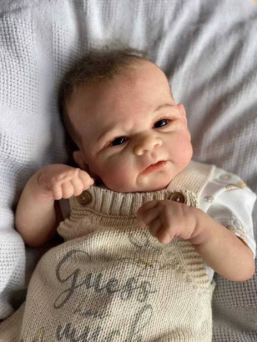 Elijah Reborn Doll With Rooted Hair Lifelike Soft Touch - ToylandEU