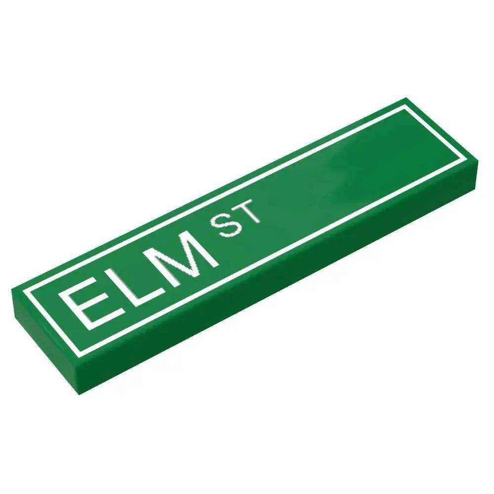 Elm Street Sign made with LEGO part (1x4 Tile) - B3 Customs - ToylandEU